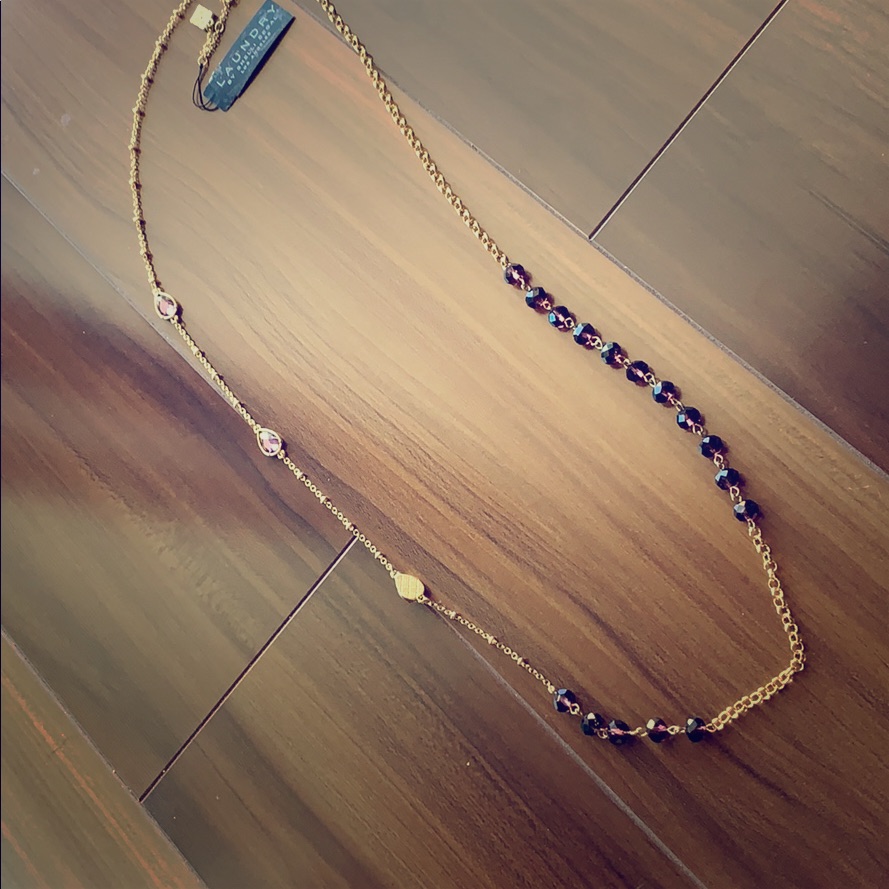 32 Gold And Amethyst Gem Beaded Strand Necklace 8$